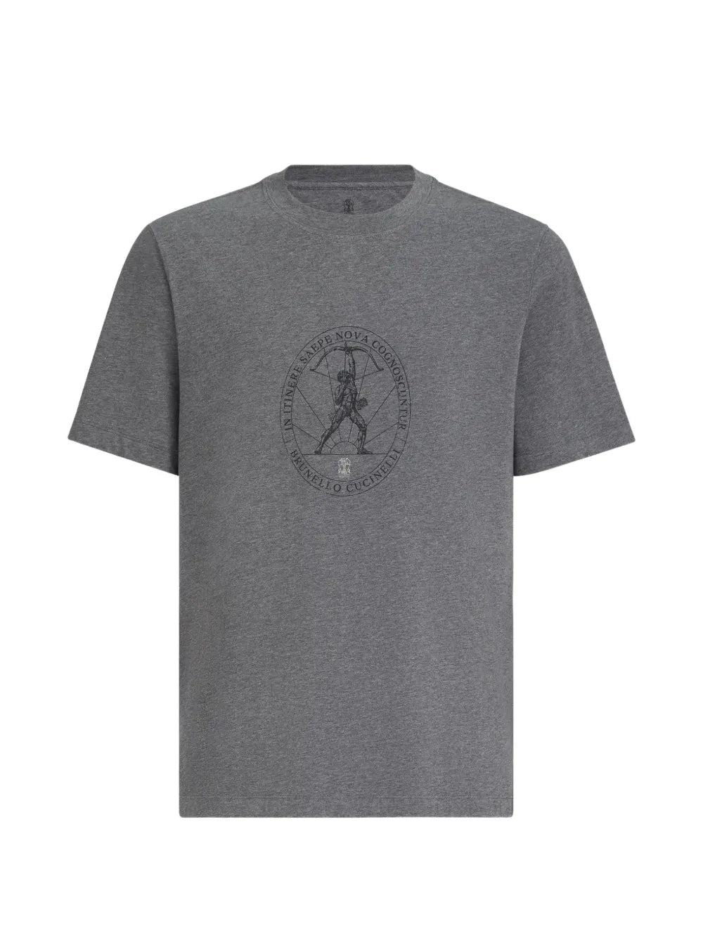 Brunello Cucinelli Logo Graphic Print T-Shirt — grey