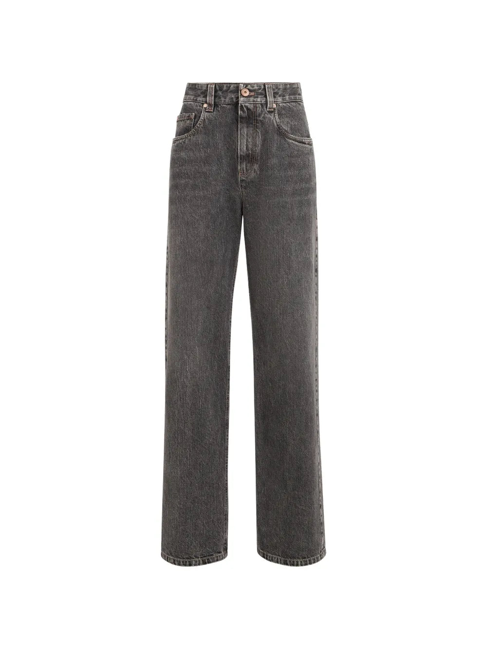 Brunello Cucinelli Washed Cotton Jeans — Grey