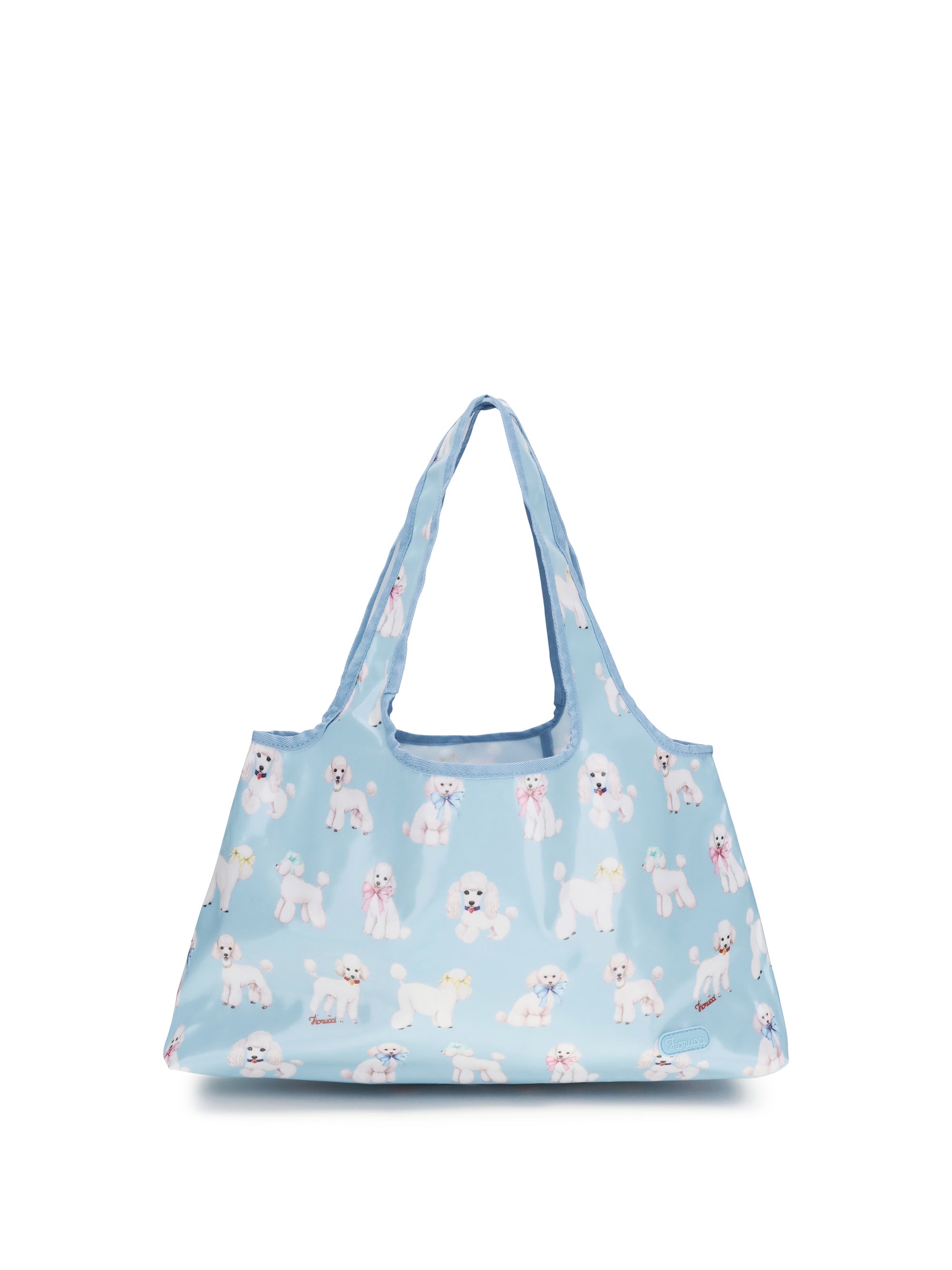 Fiorucci Poodle-Print PVC Shoulder Bag — Blue