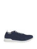 Kiton Knitted Lace-Up Sneaker — Navy