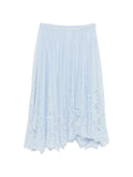 Fabiana Filippi Lace-Trimmed Pleated Skirt — Light Blue