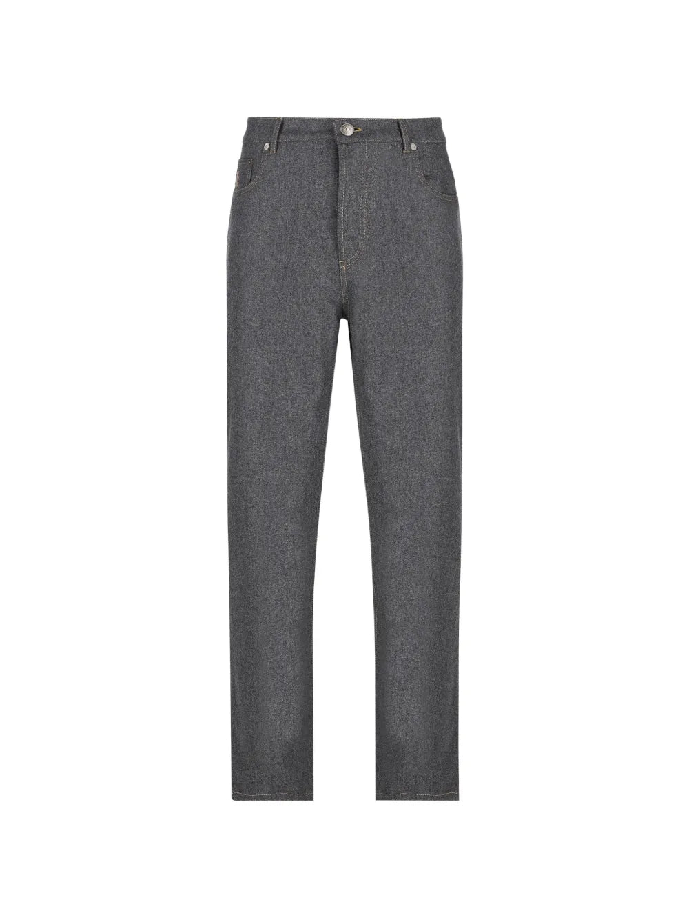 Brunello Cucinelli Felted Wool Trousers — Grey