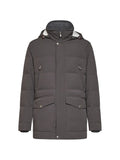 Brunello Cucinelli Padded with Detachable Hood Down Jacket — Charcoal