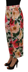 Women's Floral-Printed Cotton Trouser Multicolor Silk