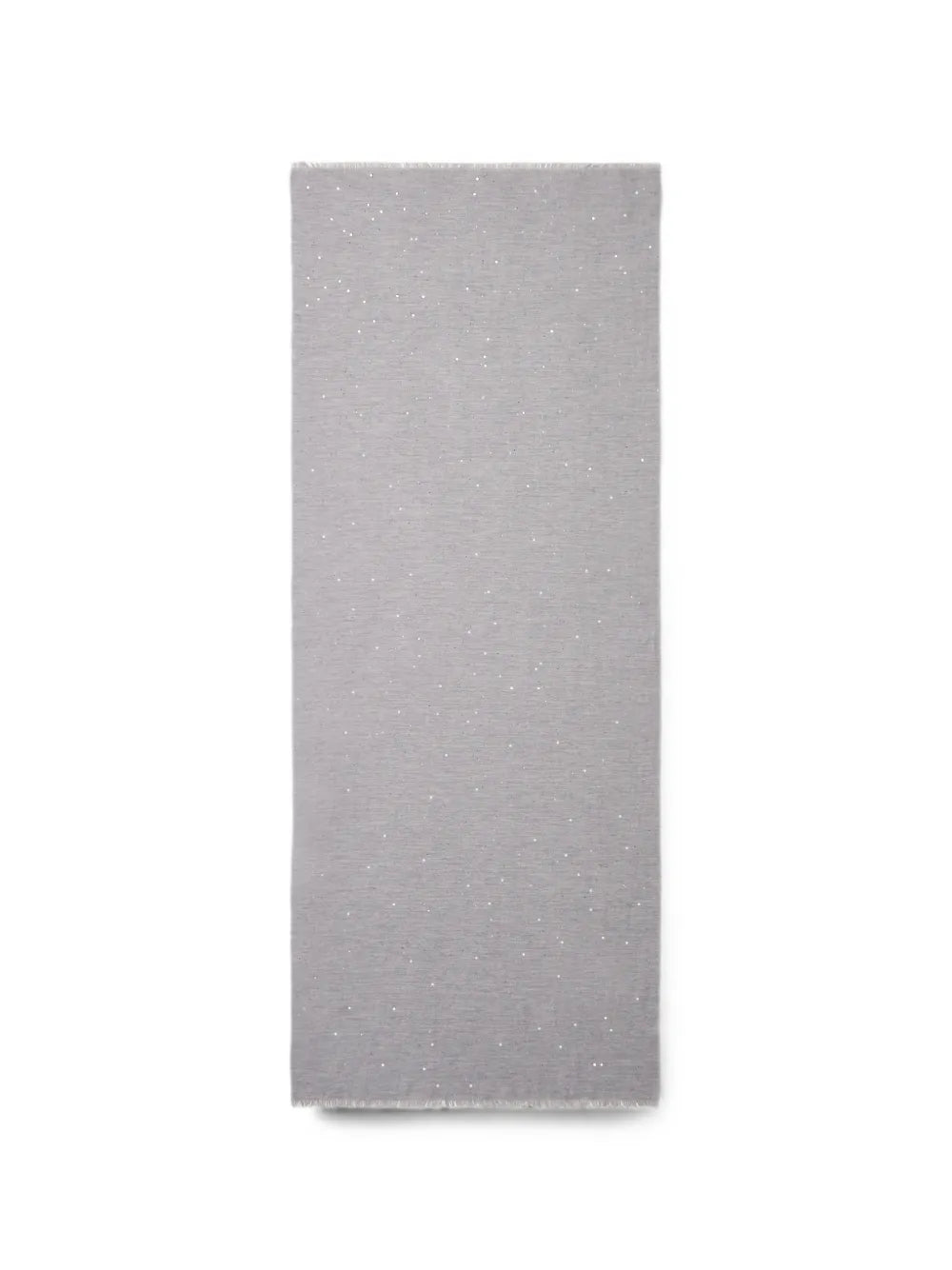 Peserico Sequin-Embellished Frayed Scarf — gray