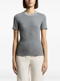 Peserico Ribbed-Knit Short-Sleeve Sweater — Gray