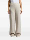 Peserico Ribbed-Knit Wide-Leg Trousers — Beige
