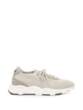 Peserico Knit and Suede Panelled Sneaker — Beige