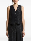 Peserico Sequin-Embellished Vest — Black