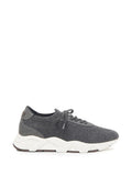 Peserico Knit Panelled Lace-Up Sneaker — Grey