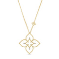 Roberto Coin Floral Diamond Pendant Necklace — Gold