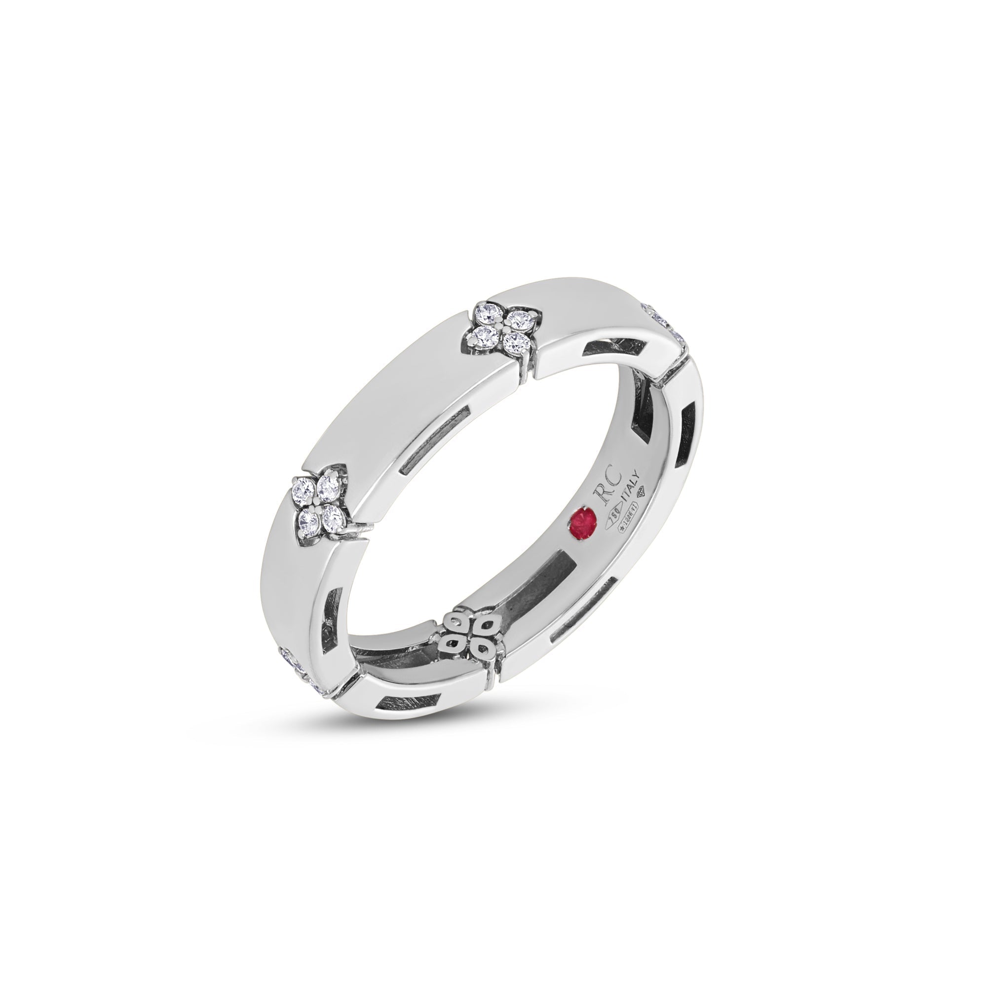 Roberto Coin Diamond Floral Ring — White