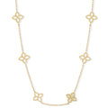 Roberto Coin Diamond Four-Leaf Clover Necklace — Gold