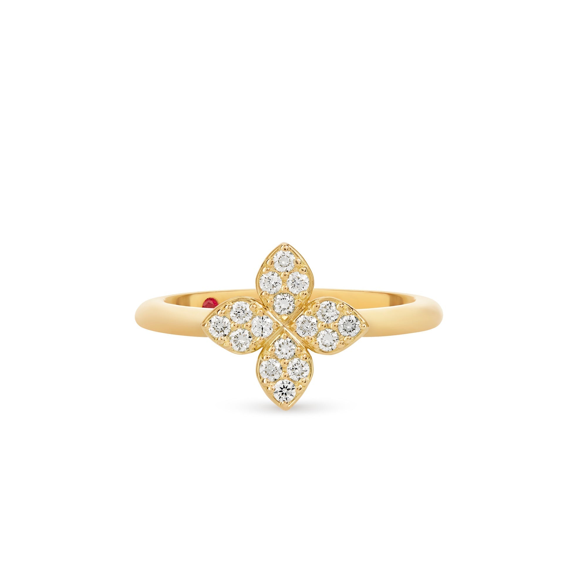 Roberto Coin Diamond Flower Ring — Gold