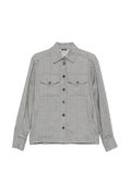 Kiton Herringbone-Pattern Flap-Pocket Shirt — Taupe