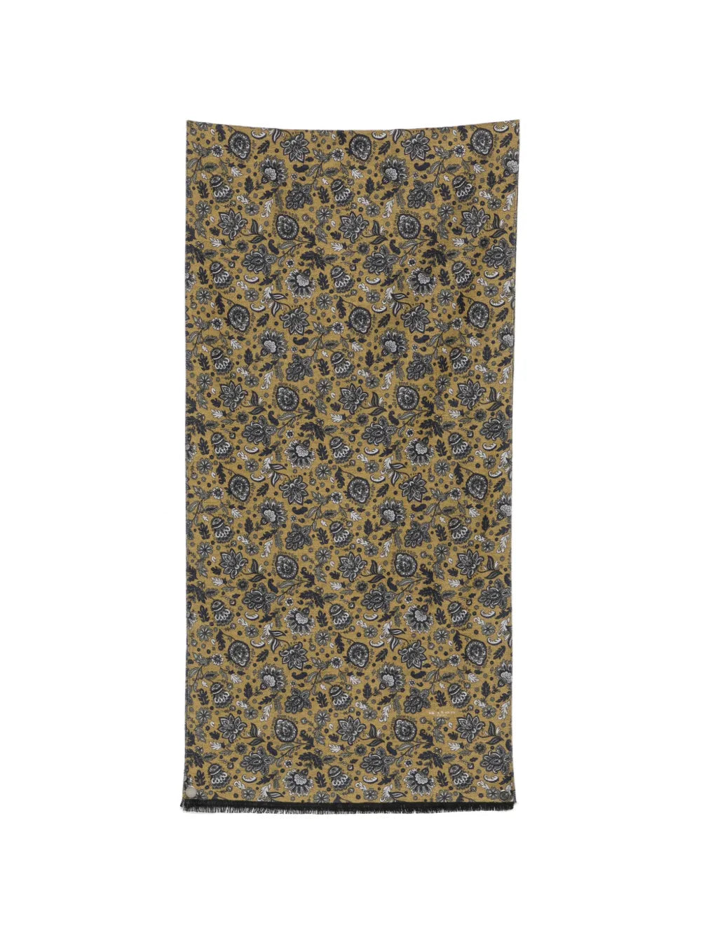 Kiton Floral-Print Paisley Scarf — Green