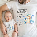Personalizado lindo caballito de mar erizo animales de la familia 100% algodón bebé body camiseta a juego con el nombre primer regalo del día del padre para papá recién nacido