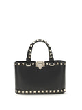 Valentino Garavani Rockstud Shopping Top Handle Bag — Black