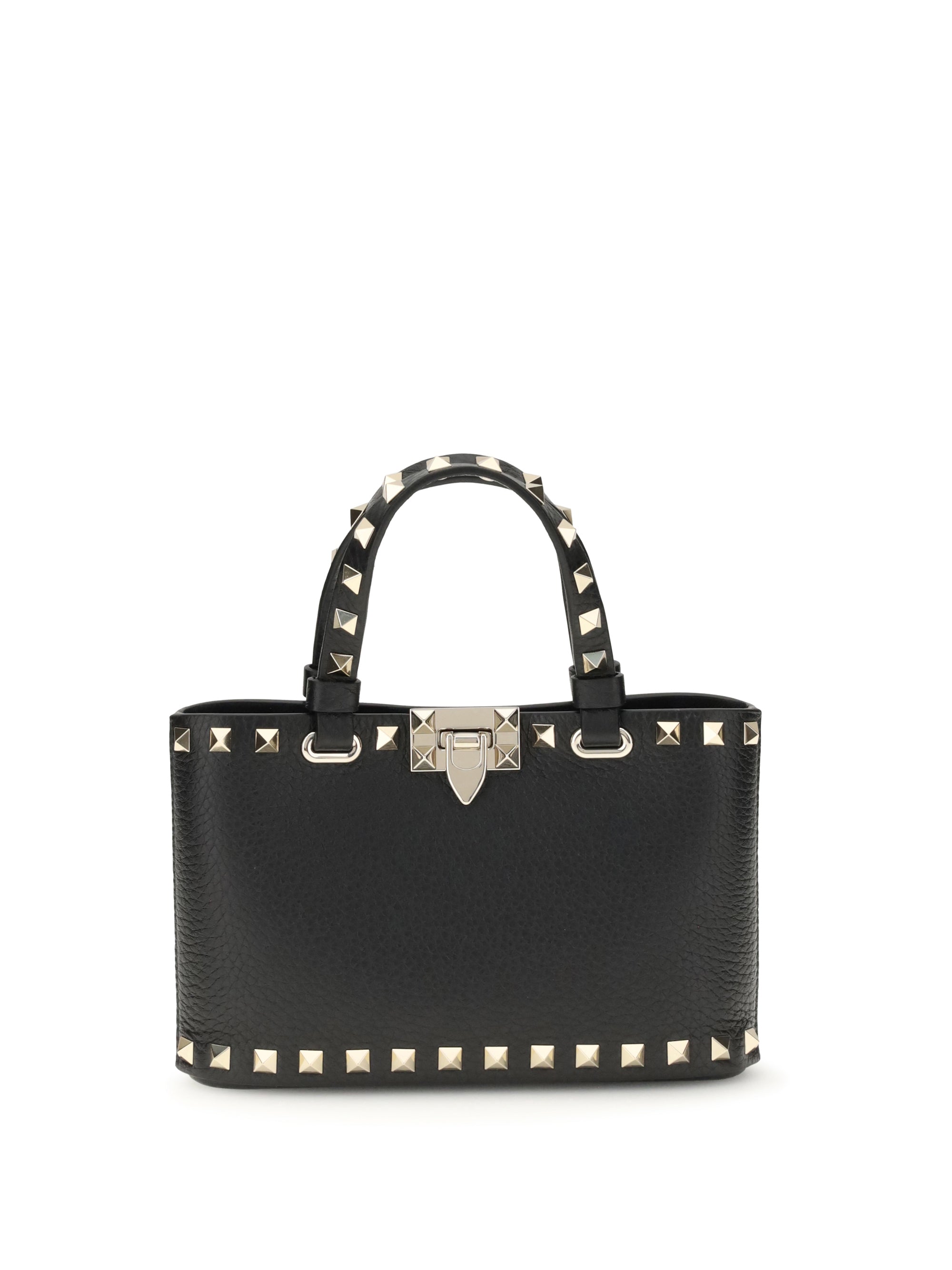 Valentino Garavani Rockstud Shopping Top Handle Bag — Black