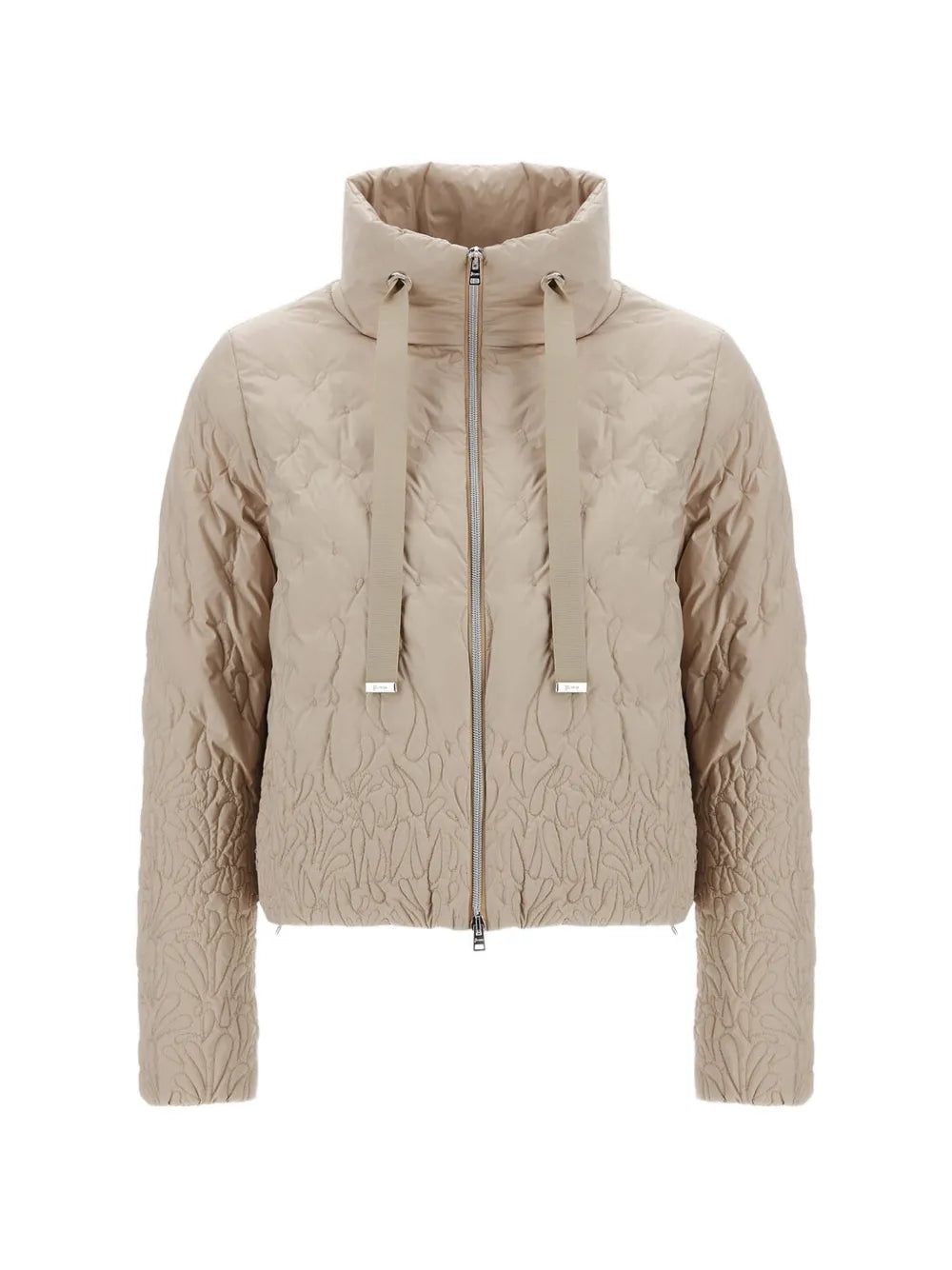 Herno Quilted High-Neck Down Jacket — Beige