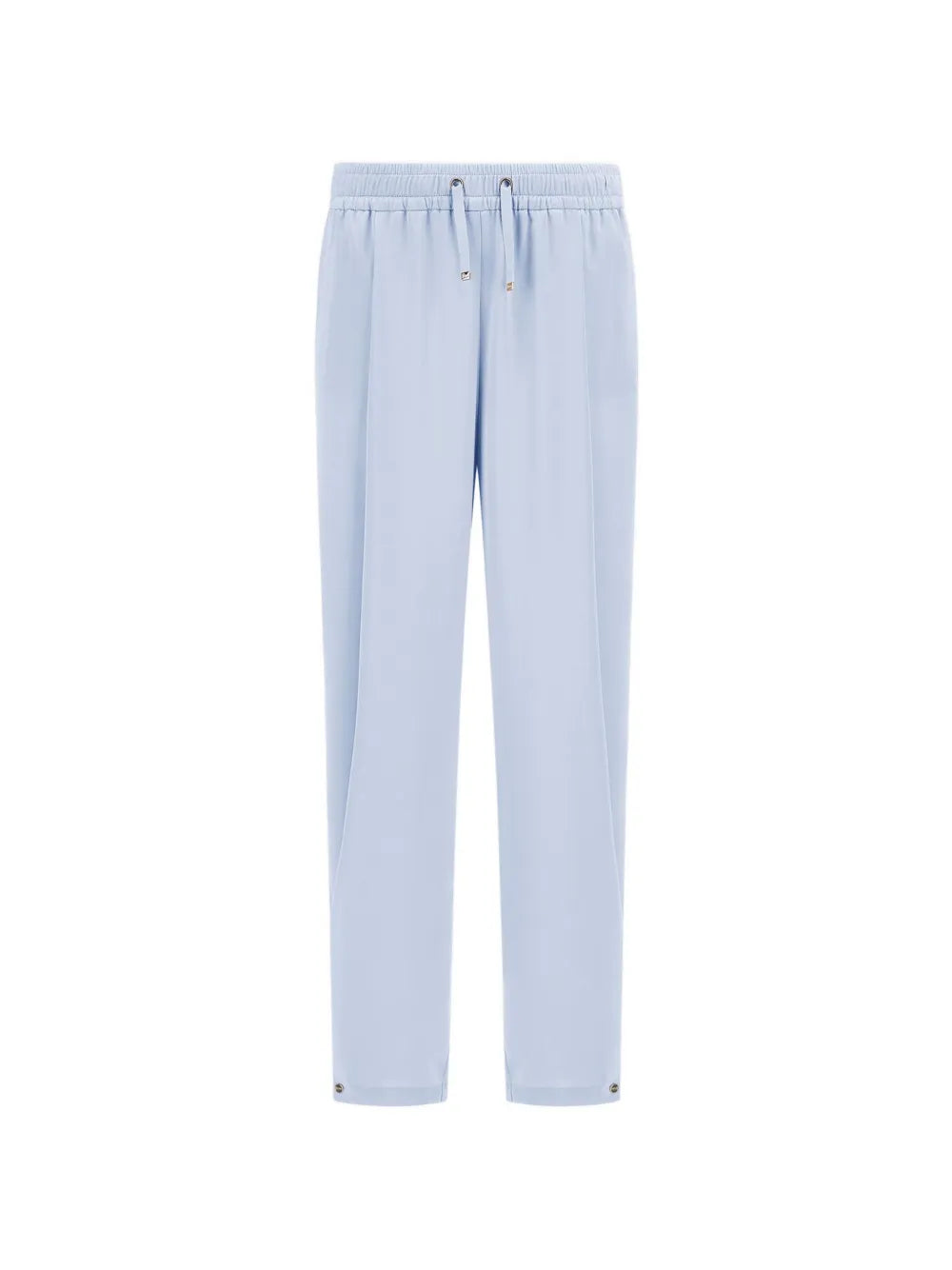 Herno Satin-Finish Pleated Trousers — Light Blue