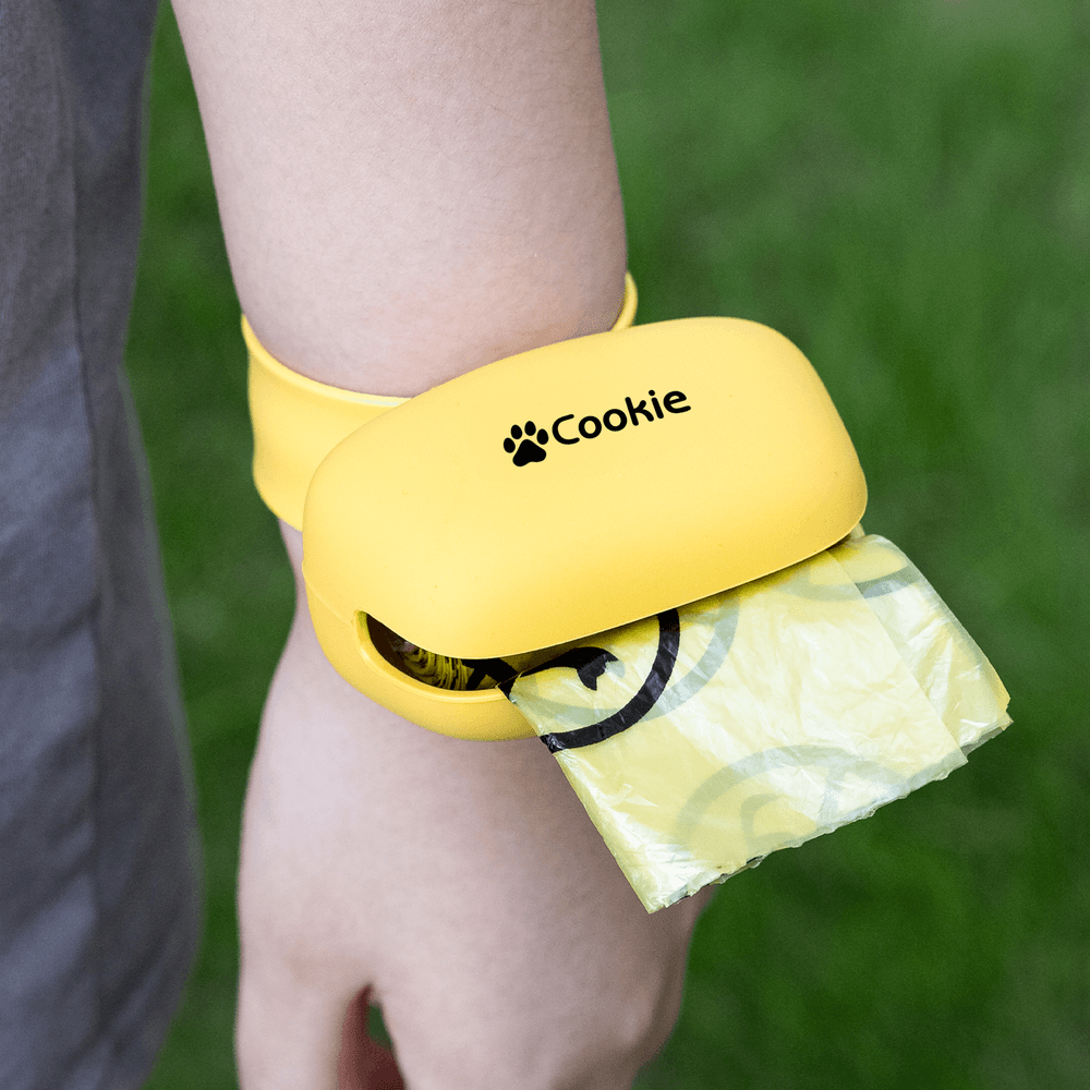 Dispensador portátil de bolsas biodegradables para excrementos de perro personalizado con el nombre de la pata Actividades al aire libre Regalo de Navidad para los amantes de las mascotas