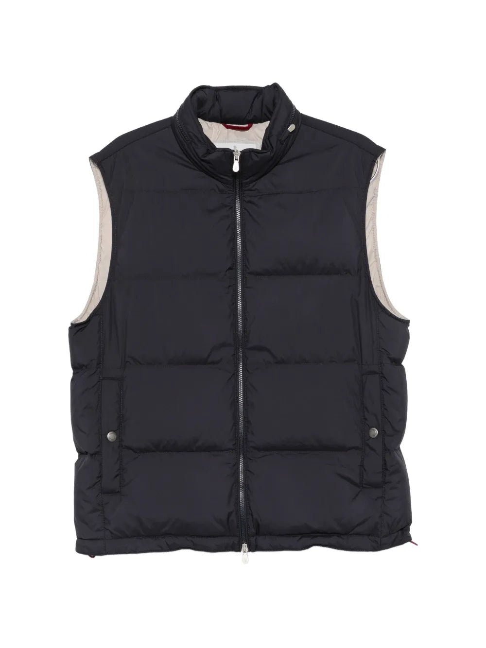 Brunello Cucinelli Quilted Down Vest — Navy
