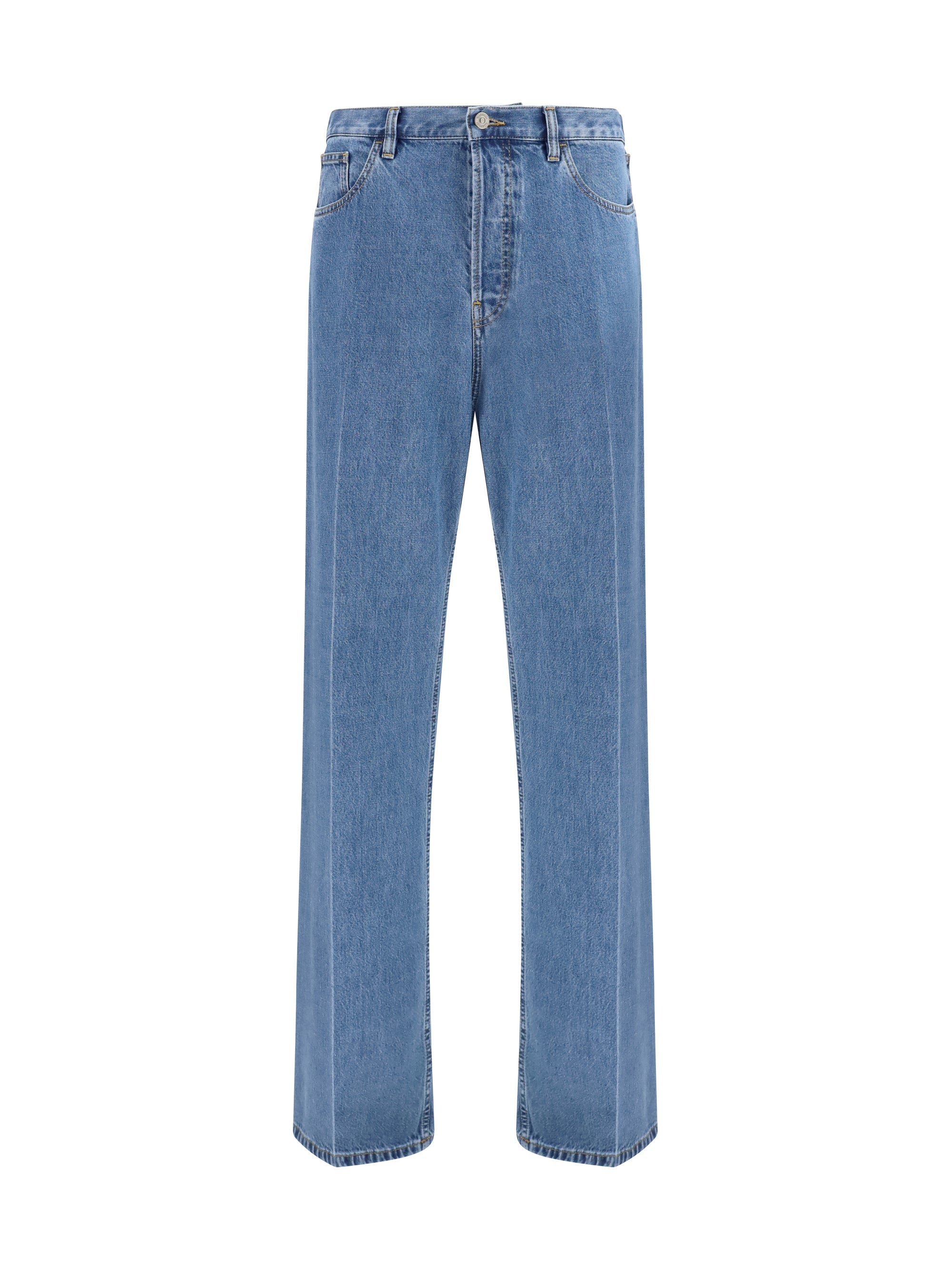 Valentino Straight-Leg Denim Jeans — Blue