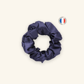 Chouchou 100% pure soie - Confectionné en France - Bleu Nuit