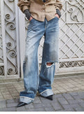 Refreshing West Coast Straight-Cut Selvedge Jeans with Smudged & Splashed Ink Detailing