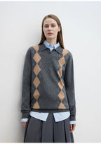 Graduate Machine Washable Wool Polo Neck Sweater Preppy Vintage Top