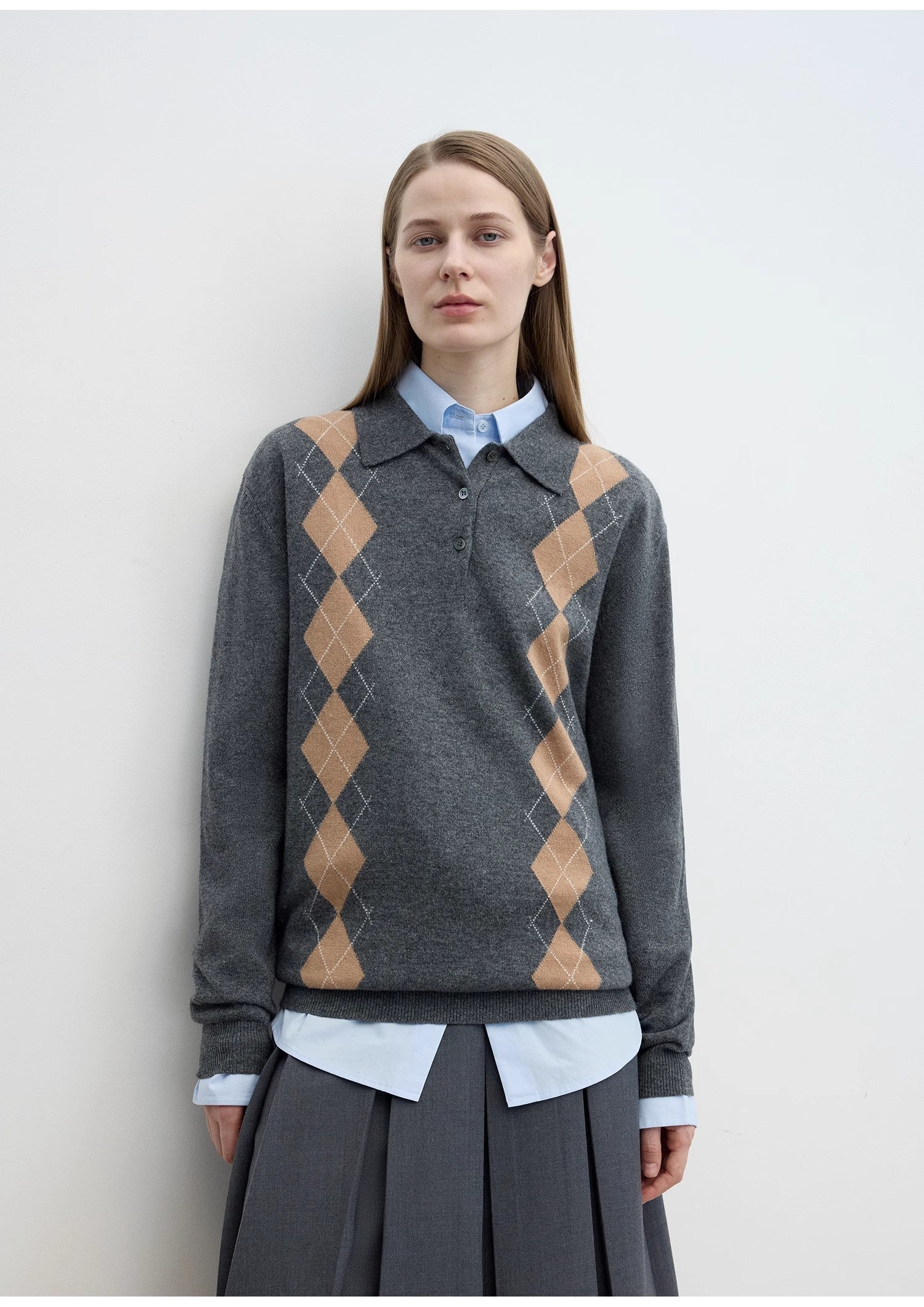 Graduate Machine Washable Wool Polo Neck Sweater Preppy Vintage Top