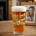 Vaso de Cerveza Personalizado Best Dad Ever Fist 16 oz con Nombres Old Fashioned Día del Padre Regalo de Cumpleaños para Hombre Amante de la Cerveza