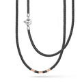 Barakà Rose Gold & Black Rubber Necklace — Black