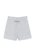 Eleventy Linen Drawstring-Waist Shorts — Light Blue