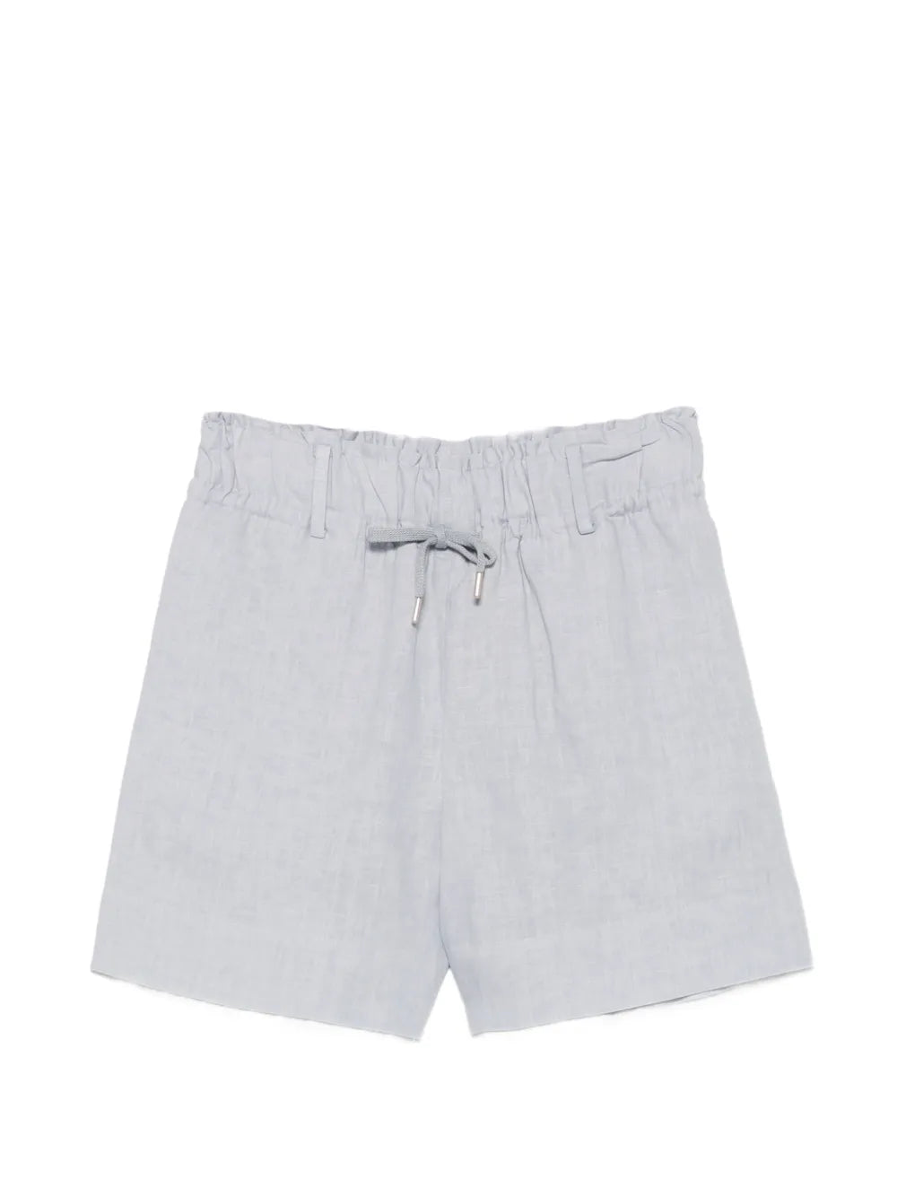 Eleventy Linen Drawstring-Waist Shorts — Light Blue
