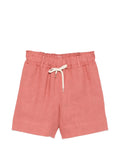 Eleventy Elasticated-Waist Linen Shorts — raspberry pink