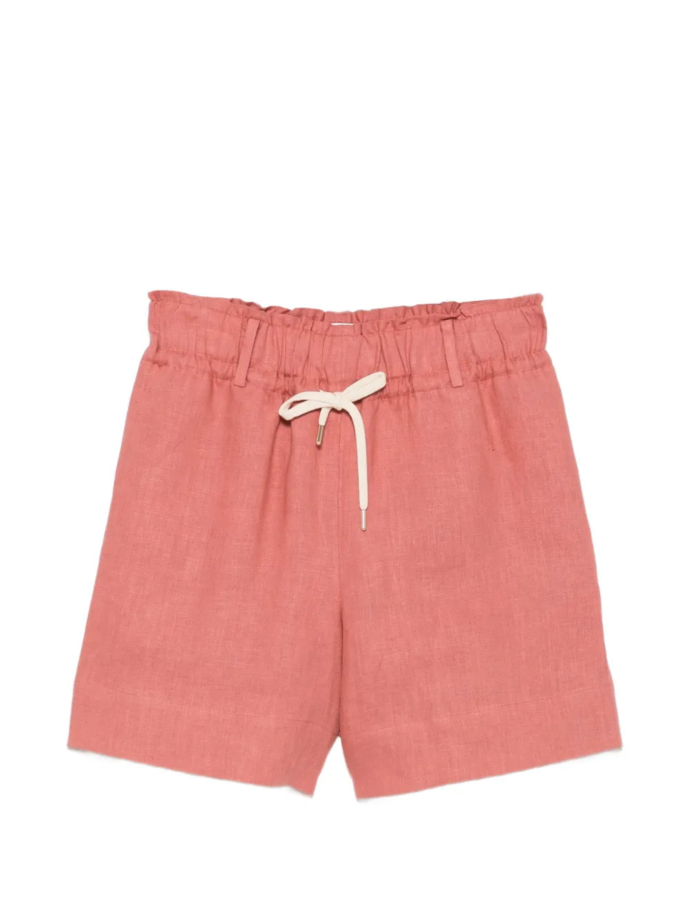 Eleventy Elasticated-Waist Linen Shorts — raspberry pink