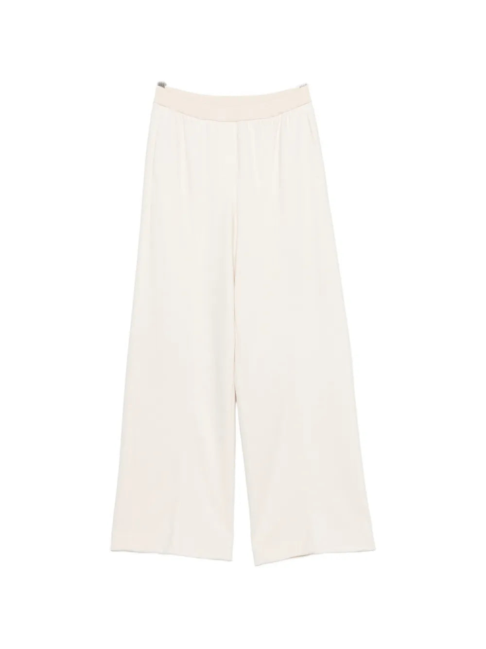 Peserico Elasticated-Waistband Wide-Leg Trousers — Cream
