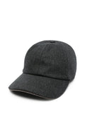 Peserico Bead-Trim Wool Baseball Cap — Gray