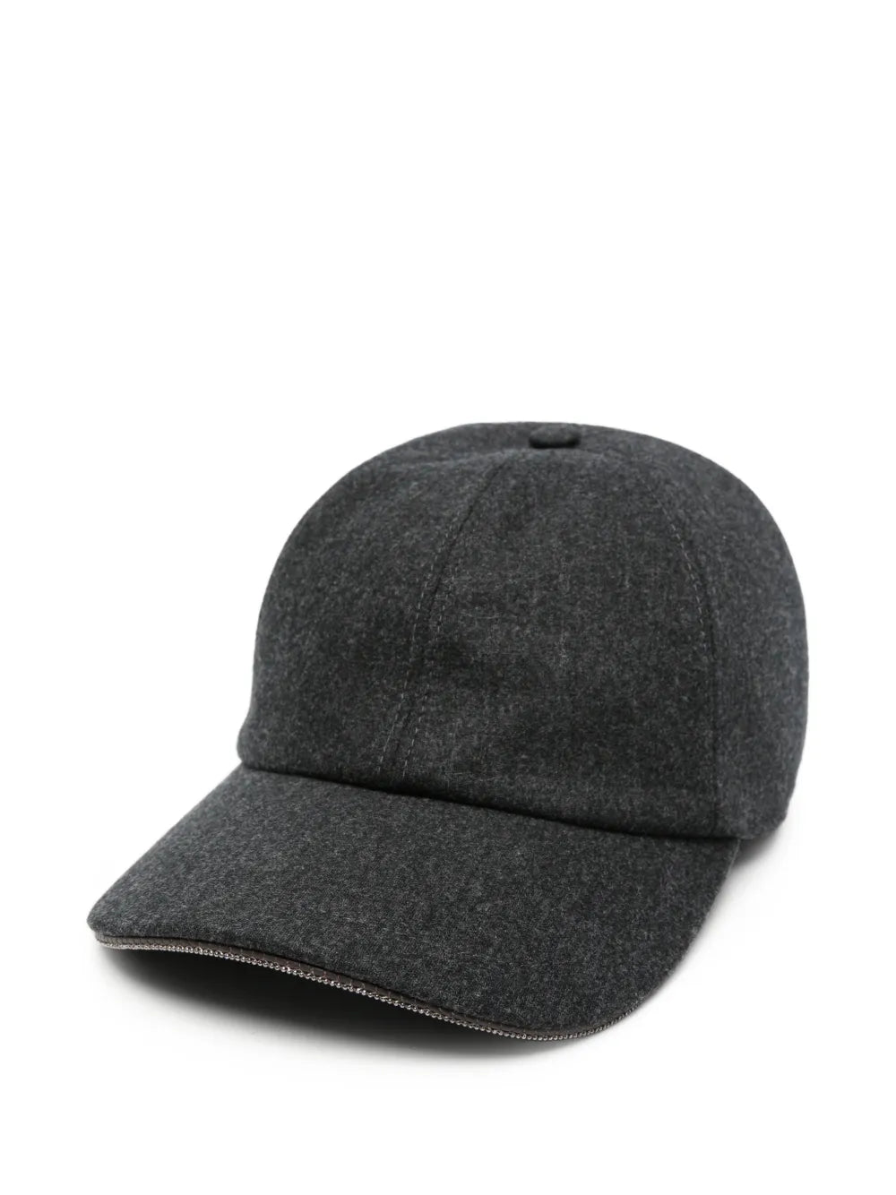 Peserico Bead-Trim Wool Baseball Cap — Gray