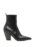Brunello Cucinelli Leather Block-Heel Ankle Boot — Black