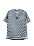 Orlebar Brown Geometric-Print Camp-Collar Shirt — Blue