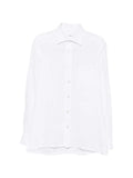 Kiton Chest-Pocket Linen Shirt — White