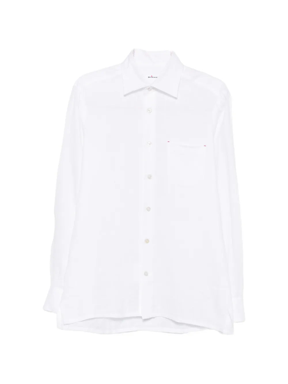 Kiton Chest-Pocket Linen Shirt — White