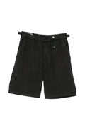 Myths Belted Straight-Leg Shorts — Black