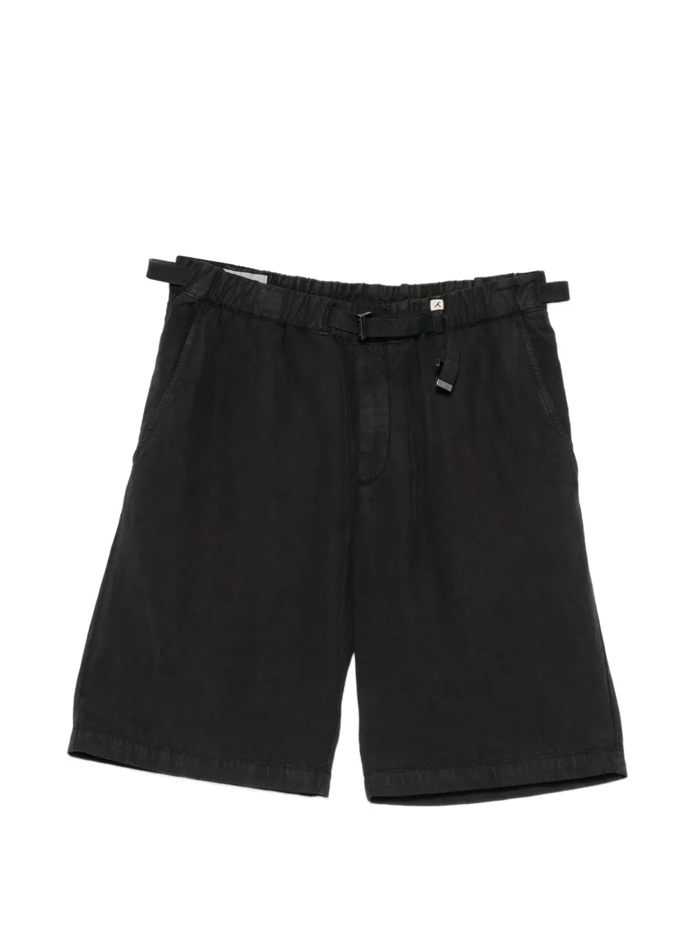 Myths Belted Straight-Leg Shorts — Black