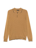 Stefano Ricci Quarter-Zip Polo Shirt — Camel