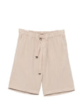 Myths Belted Elasticated Chino Shorts — Beige