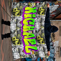 Manta suave personalizada con nombre en estilo graffiti multicolor para decoración del hogar Regalo de cumpleaños y Navidad para un amigo adolescente amante de los graffitis